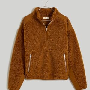Faux Shearling Half-Zip Pullover